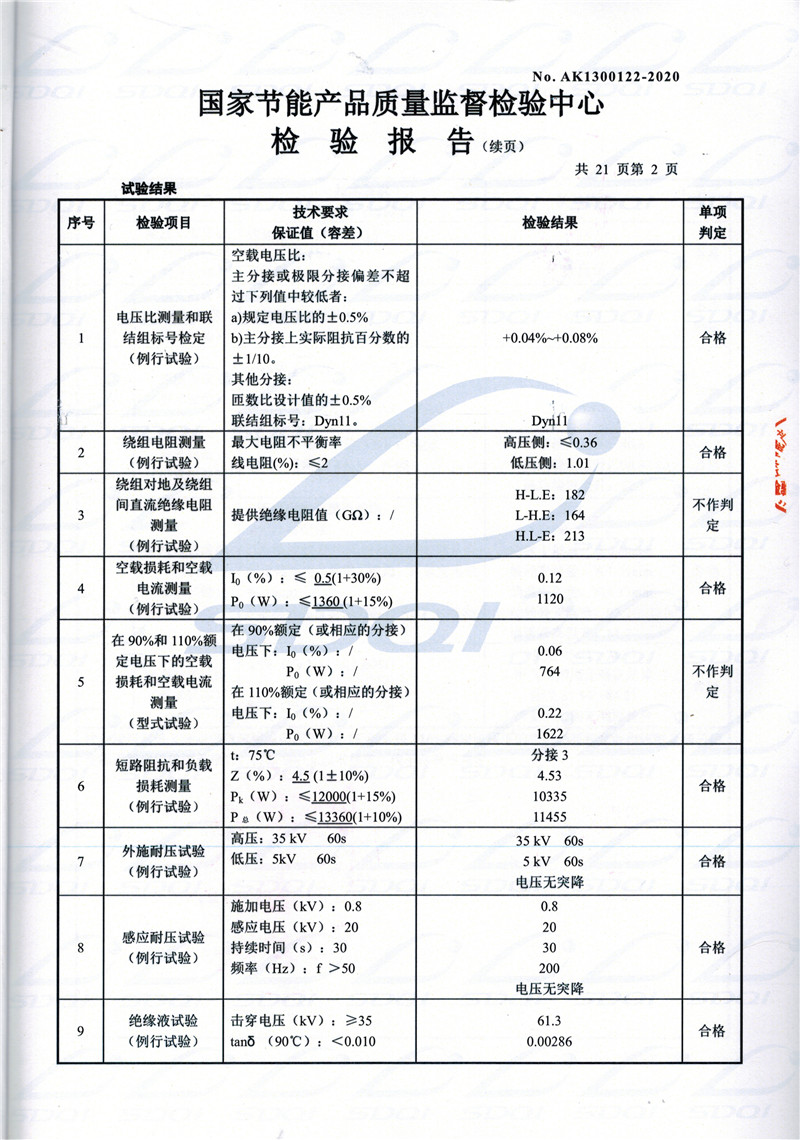 高低压试验报告-S11-1250定襄定襄定襄油浸式变压器-2.jpg